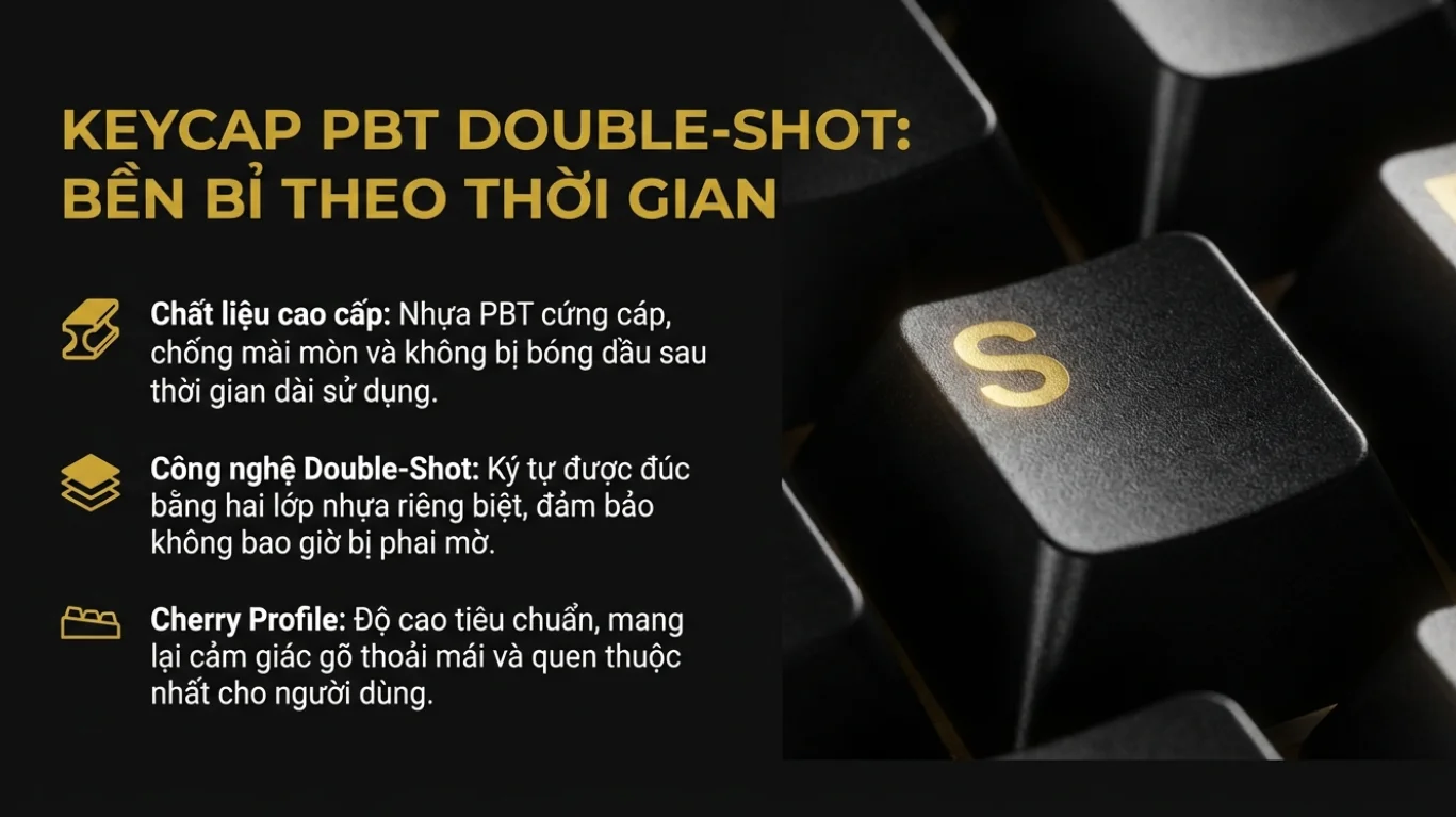 Bàn phím cơ AKKO 5075 V3 Black&Gold (USB Type-C, 2.4G / Bluetooth - Mạch Xuôi)