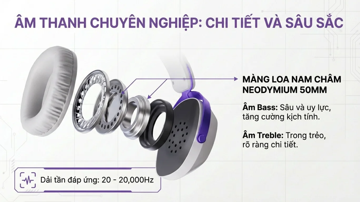 Tai nghe gaming Akko GH300 White ( Kết Nối Quad – Mode)