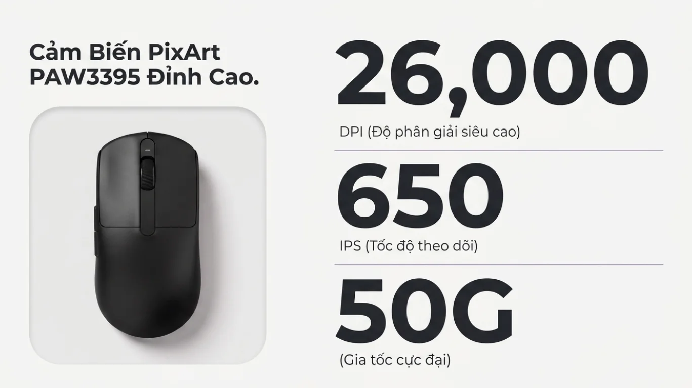 Chuột Không dây Gaming Akko Dash V9 Max Black