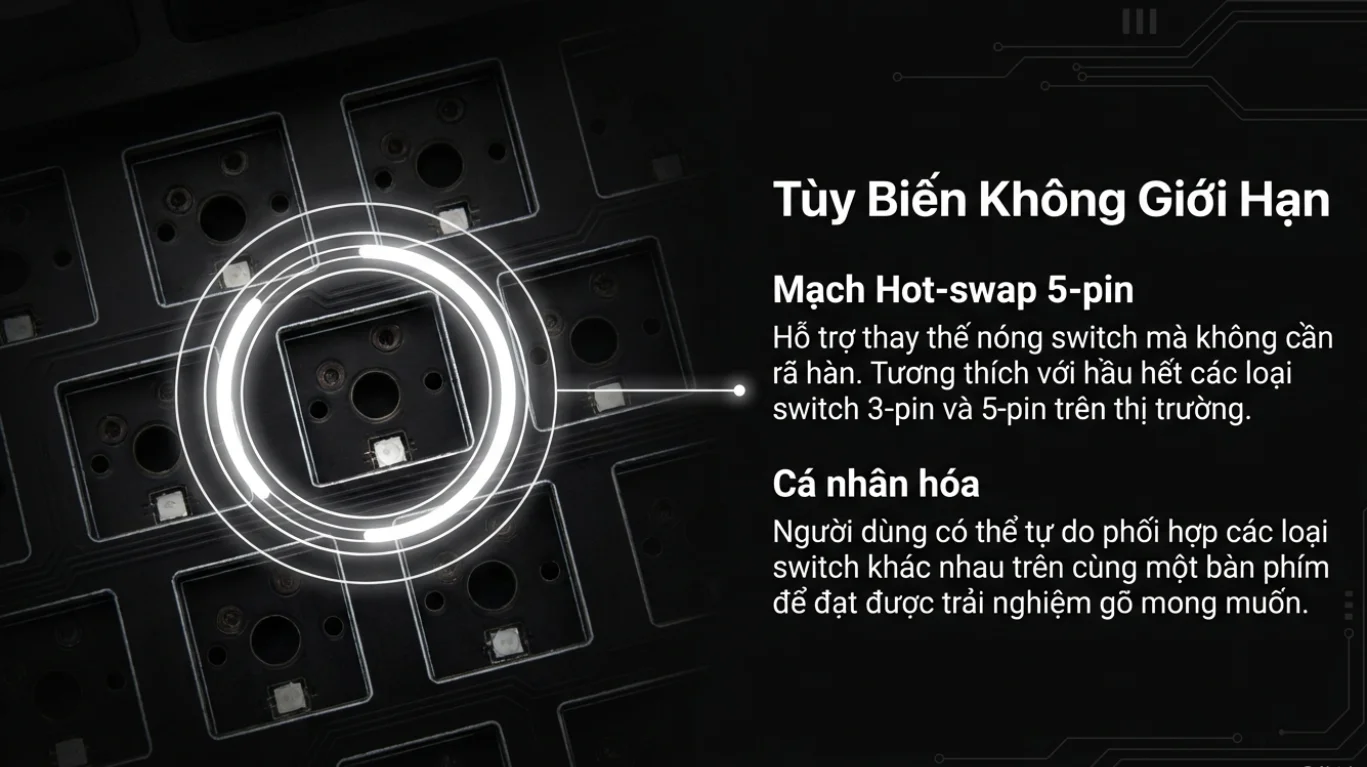 Bàn phím cơ AKKO 5075S Black&Silver (Hotswap/Led RGB/USB Type-C)