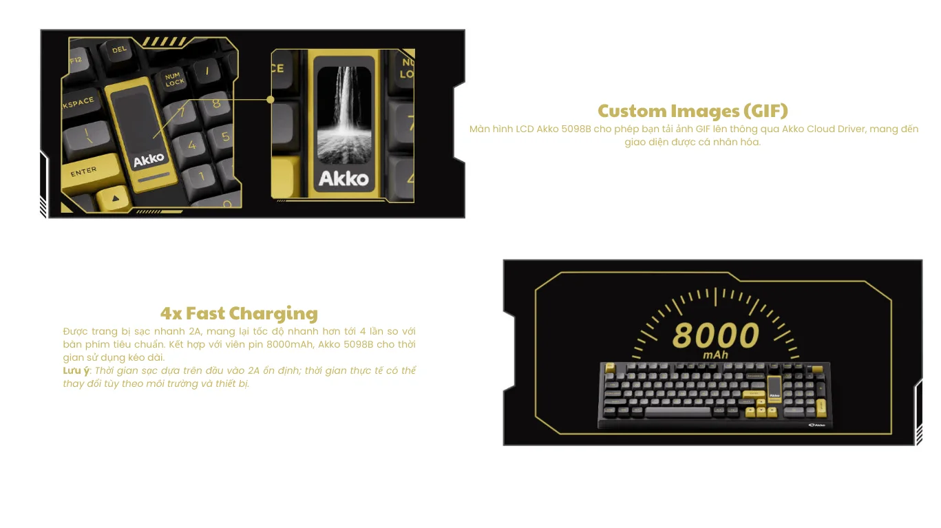 Bàn phím AKKO 5098B Black & Gold (RGB / Hotswap / Akko V3 Piano Pro)