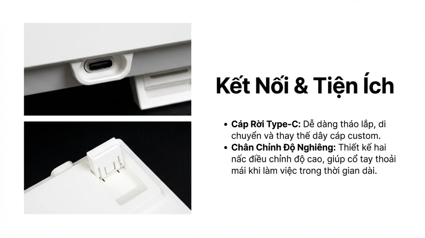 Bàn phím cơ AKKO 5075S Black on White (Hotswap/Led RGB/USB Type-C)