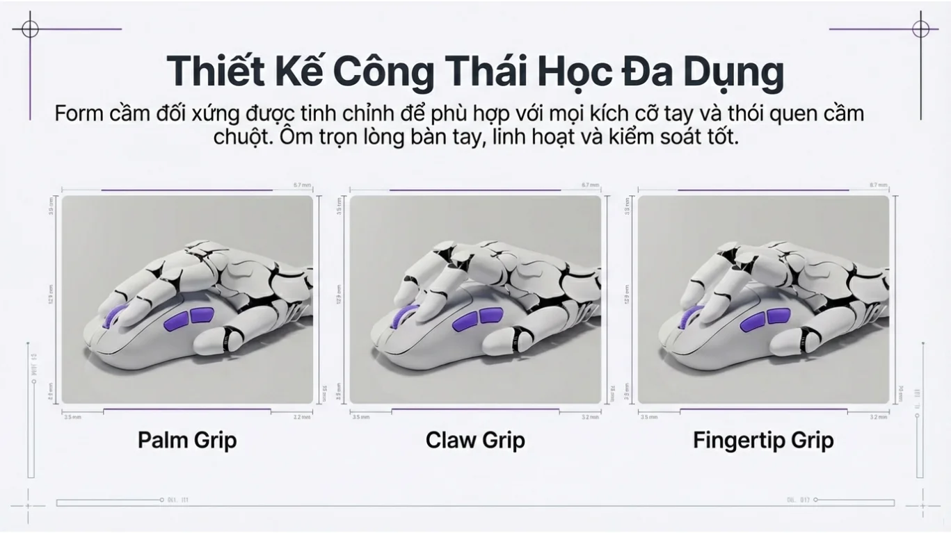 Chuột Không dây Gaming Akko Nest Tri-mode Black