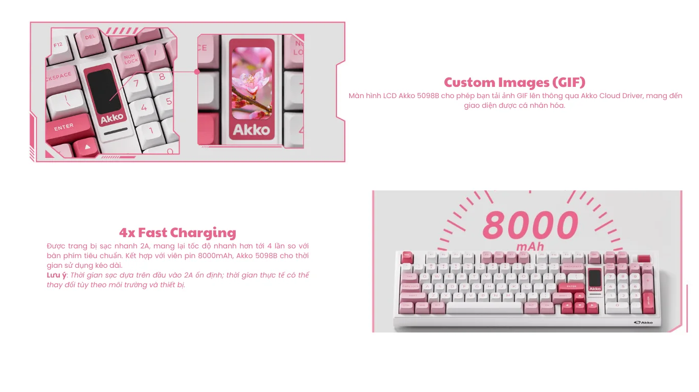 Bàn phím AKKO 5098B Prunus Lannesiana (RGB / Hotswap / Akko V3 Piano Pro)