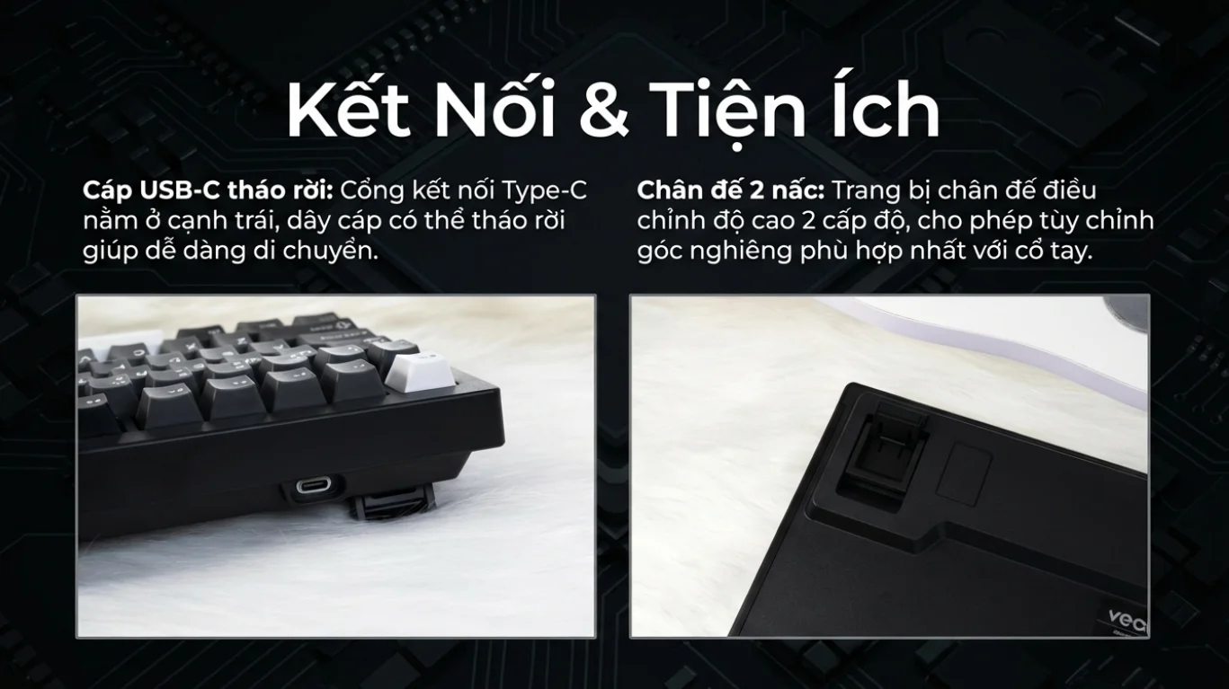 Bàn phím cơ AKKO 5075S Black&Silver (Hotswap/Led RGB/USB Type-C)