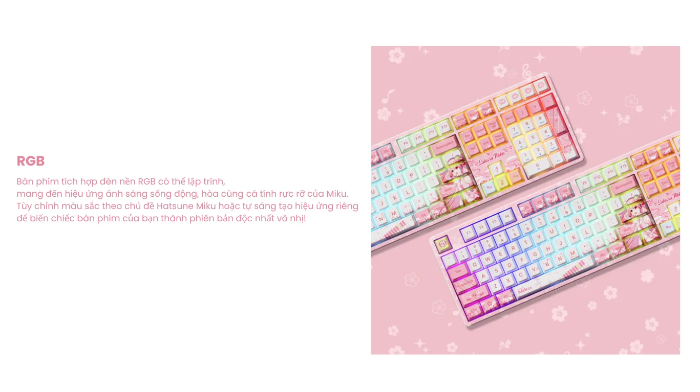 Bàn phím cơ AKKO 5108B Plus Sakura Miku Akko Piano Pro Switch