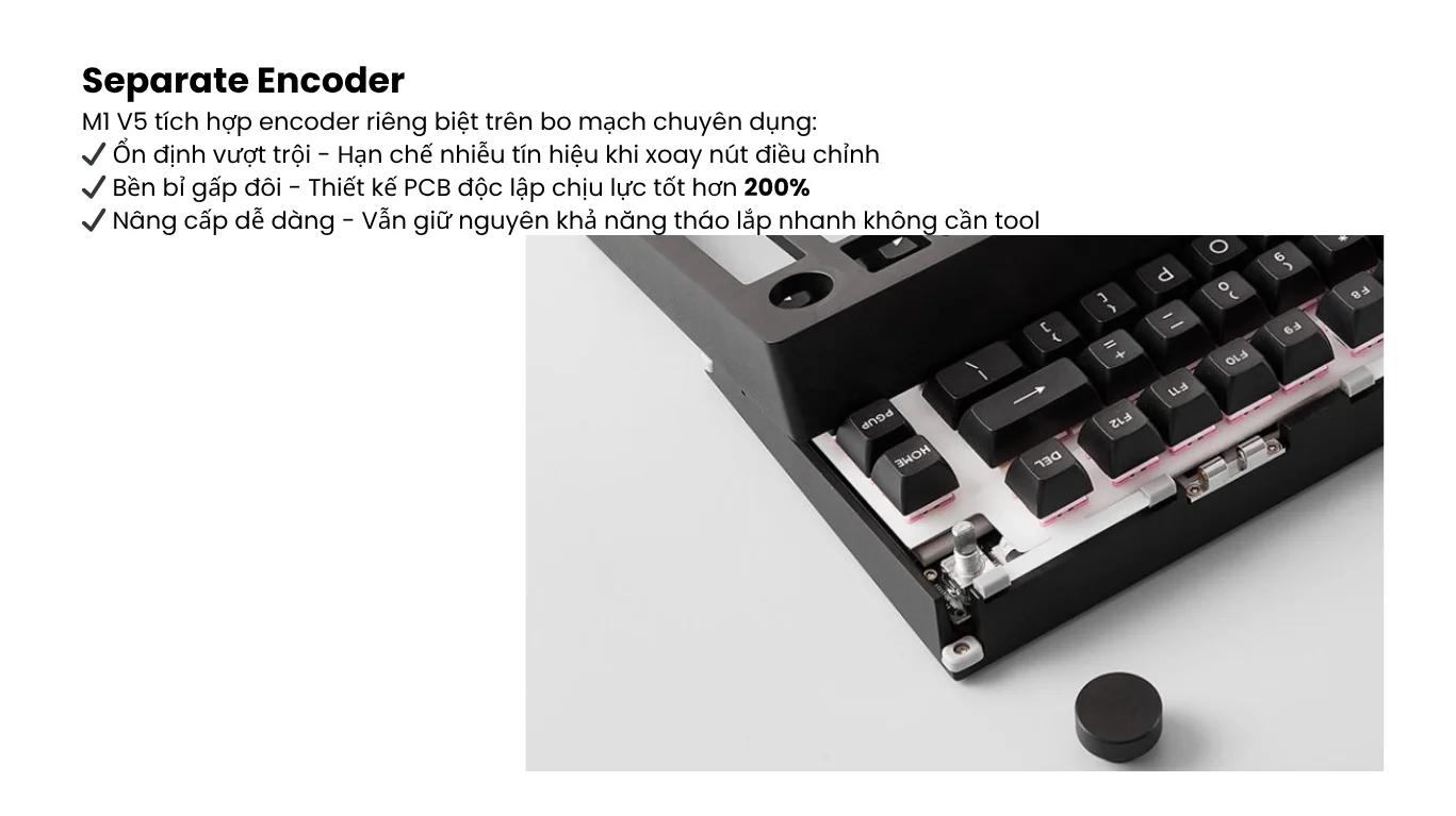 Bàn phím cơ MonsGeek M1 V5 Black&Silver Mirror Switch