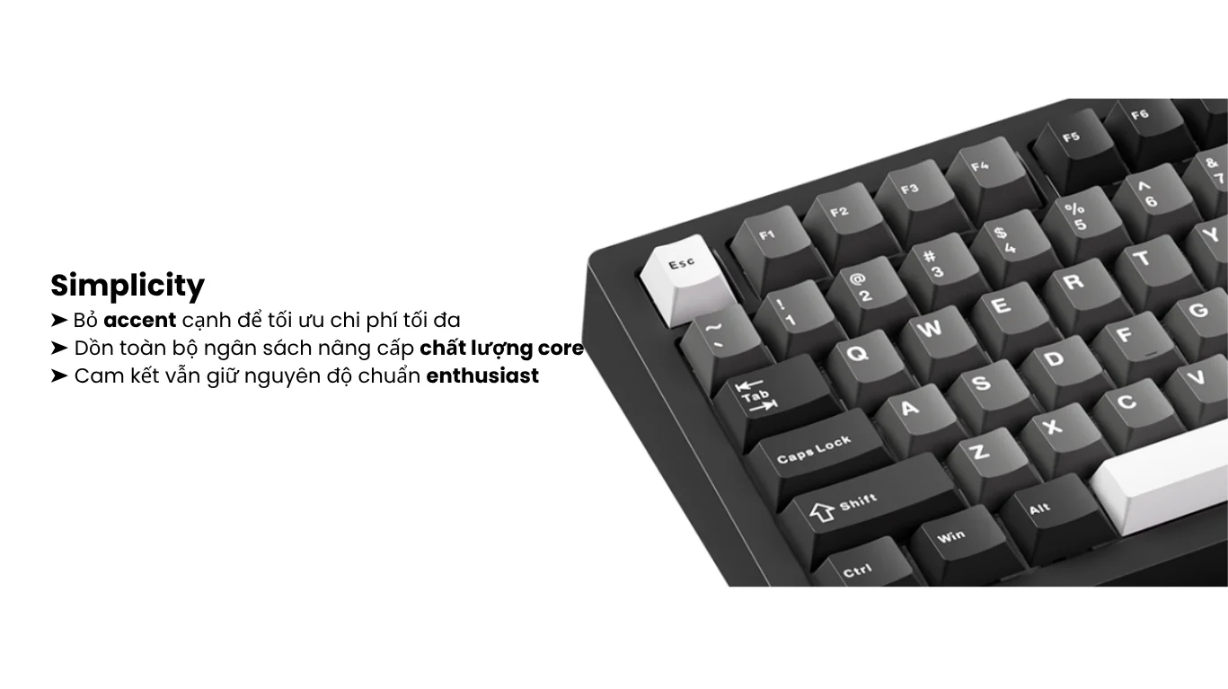 Bàn phím cơ MonsGeek M1 V5 Black&Silver Mirror Switch