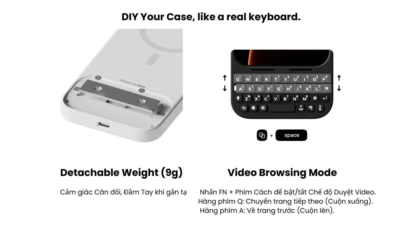 Akko MetaKey (For Iphone 17 Pro Max) Space Black | Cosmic Orange | Pink | Sky Blue | Lavender | Sage | Cloud White