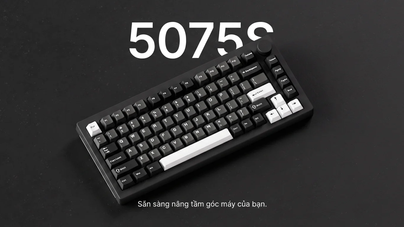 Bàn phím cơ AKKO 5075S Black&Silver (Hotswap/Led RGB/USB Type-C)