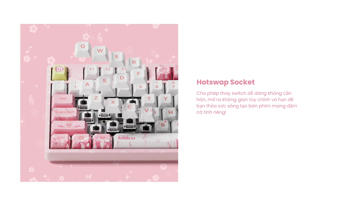 Bàn phím cơ AKKO 5108B Plus Sakura Miku Akko Piano Pro Switch