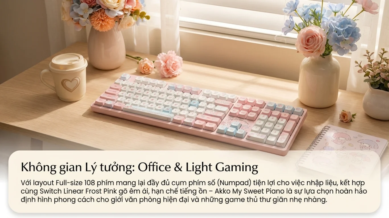 Bàn phím AKKO 3108RF V3 Piano Sweet (Hotswap/USB Type-C/Wireless/No Led)