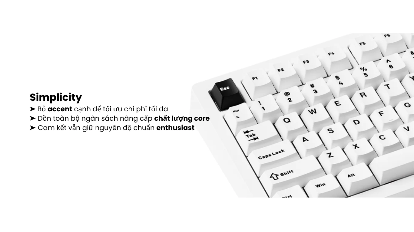 Bàn phím cơ MonsGeek M1 V5 Black on white Mirror Switch