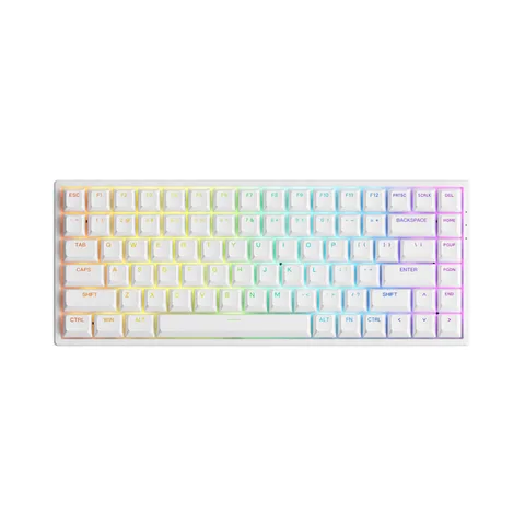 AKKO 3084 v2 RGB – White (Foam tiêu âm / Hotswap / AKKO CS Jelly switch)