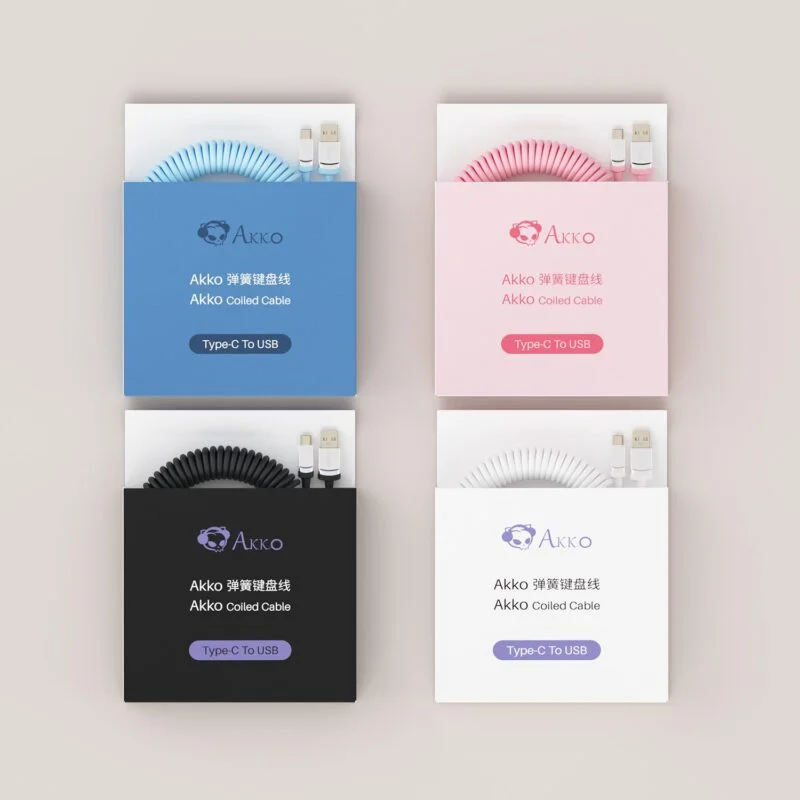 AKKO Coiled Cable (Black / White / Pink / Blue)