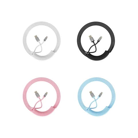 AKKO Coiled Cable (Black / White / Pink / Blue)