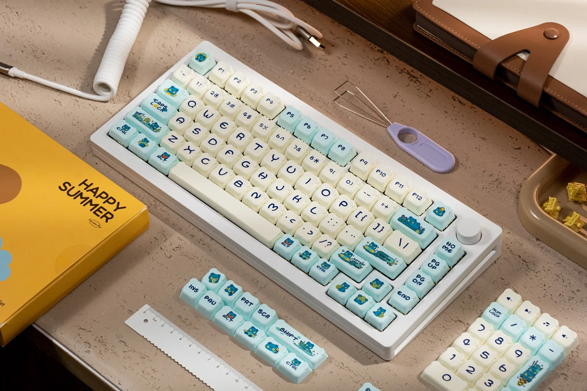 AKKO Keycap set – Akko Lemon Bear (PBT Dye-subbed / OEM profile / 122 nút)