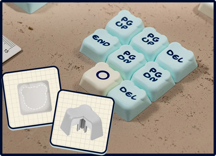 AKKO Keycap set – Akko Lemon Bear (PBT Dye-subbed / OEM profile / 122 nút)
