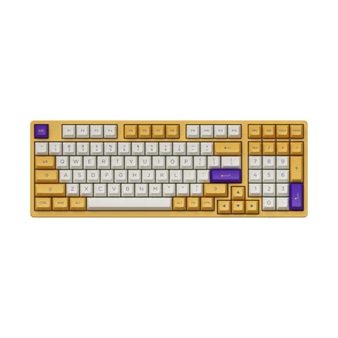 Bàn Phím cơ Akko 3098S Los Angeles (PBT Double Shot/Rainbow LED/ ASA profile) - Cream Yellow Pro
