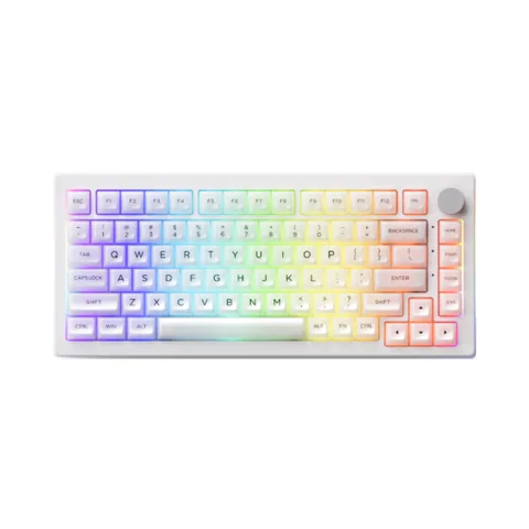 Bàn phím cơ AKKO 5075B Plus Transparent ASA White/Piano Pro (Hotswap/RGB/Multi-modes)