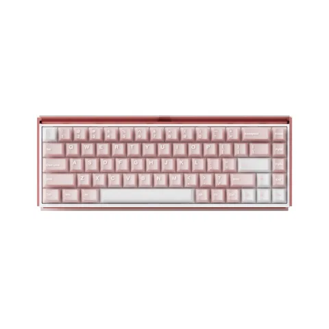 Bàn phím cơ AKKO Ray68 Misty Pink & White