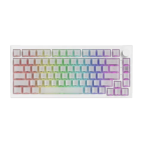 Bàn phím cơ Akko 5075 V5 (TMR) Glassy Carbon Fiber – White