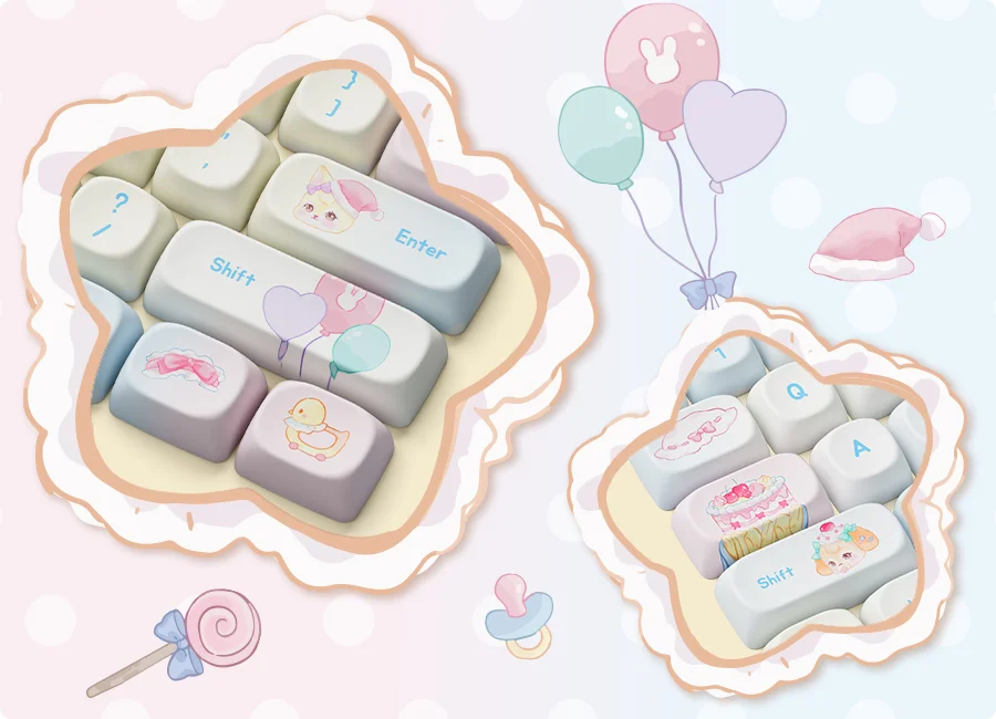Akko Butterfly Fantasy Keycap Set (PBT Dye-subbed / MOA profile / 140 nút)