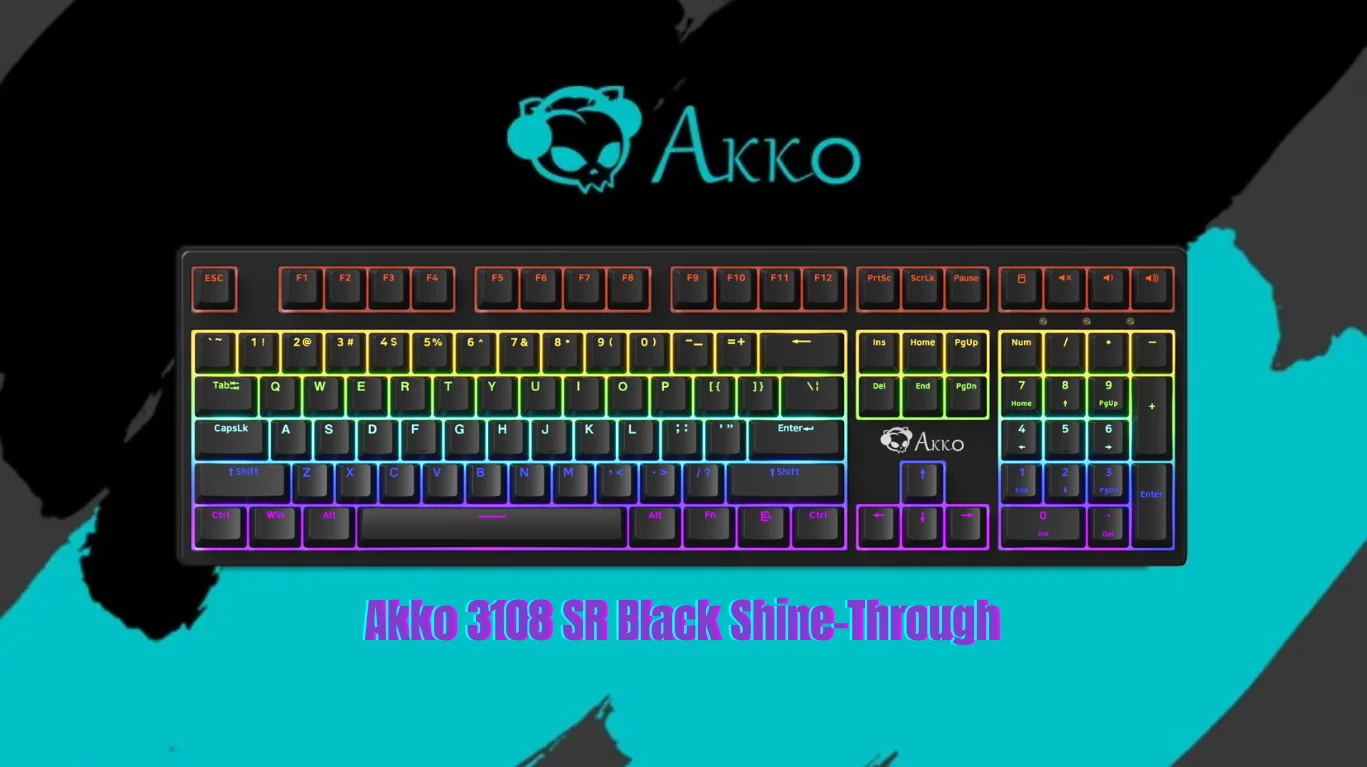 Bàn phím cơ Akko 3108 SR Black Shine-Through