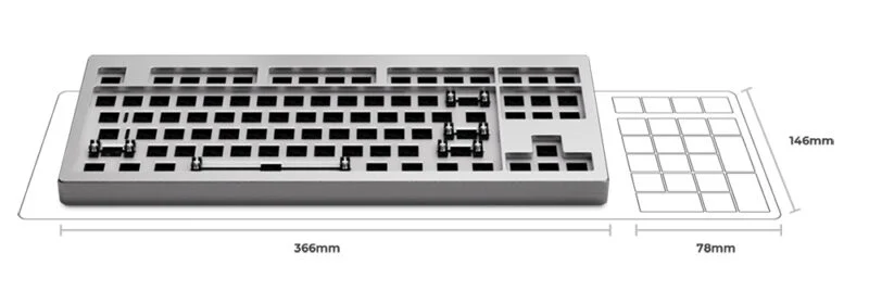 Kit bàn phím cơ MonsGeek M3 QMK (Full Nhôm – Mạch xuôi – QMK / VIA – PCB Stab)