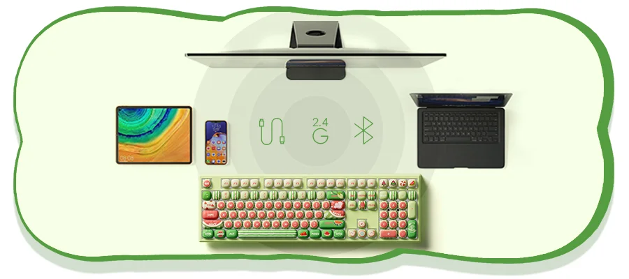 Bàn phím MonsGeek MG108B Watermelon (RGB / Hotswap / Piano Pro SW/ Multi-mode)