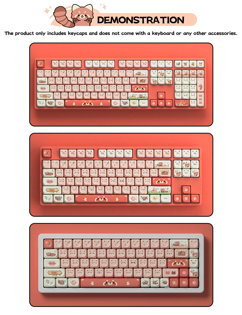 AKKO Keycap set – Raccoon MAO (PBT Dye-subbed / MAO profile / 142 nút)