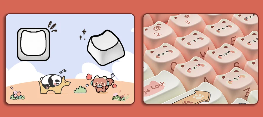 AKKO Keycap set – Raccoon MAO (PBT Dye-subbed / MAO profile / 142 nút)