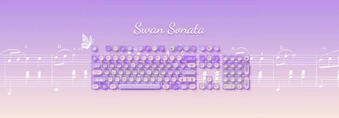 Akko Swan Sonata Keycap set (PBT Dye-subbed / MOA profile / 140 nút)