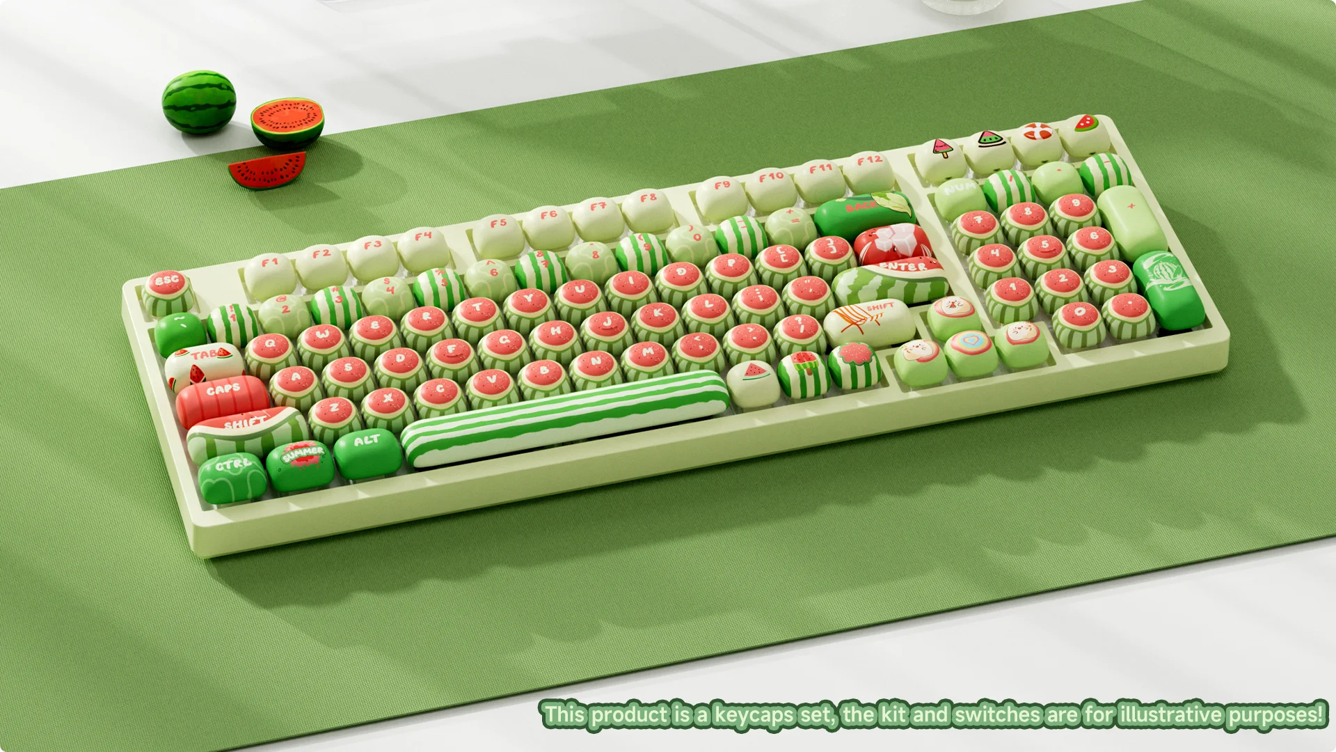 AKKO Keycap set – Watermelon (PBT Dye-subbed / MOG profile / 139 nút)