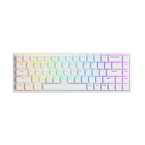 AKKO 3068 v2 RGB – White (Foam tiêu âm / Hotswap / AKKO CS Jelly switch)