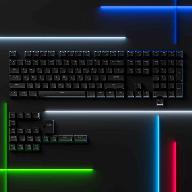 AKKO ASA Shine-Through Keycap set – Black (Xuyên LED / ASA profile / 131 nút)