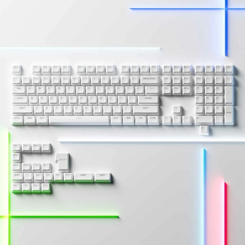 AKKO ASA Shine-Through Keycap set – White (Xuyên LED / ASA profile / 131 nút)