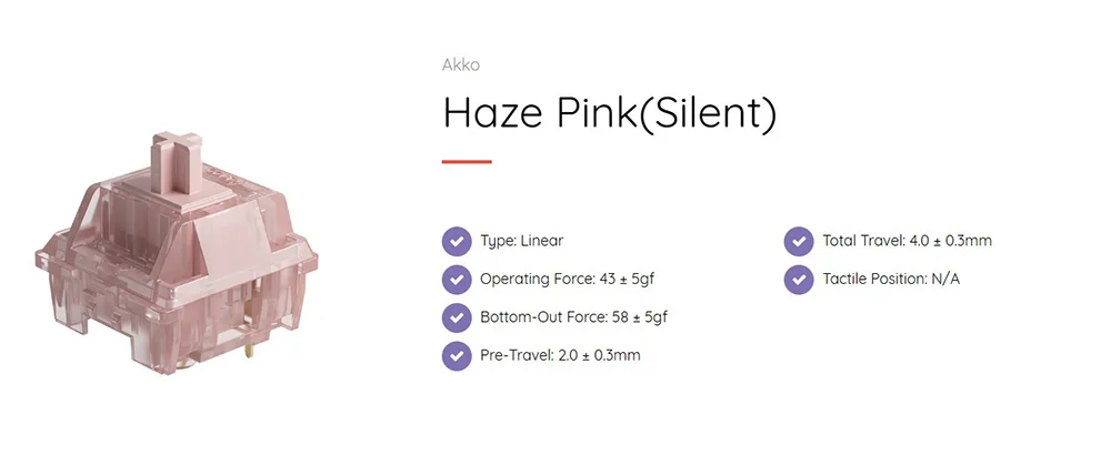 AKKO CS Switch – Haze Pink (Silent switch / 45 switch)