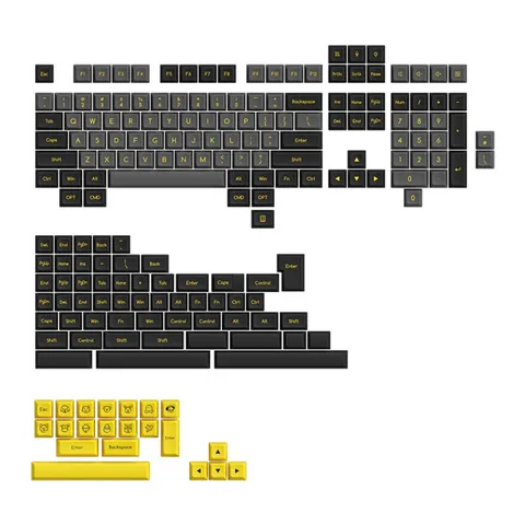 AKKO Keycap Set – Black&Gold (ABS Double-Shot / SAL profile / 195 nút)
