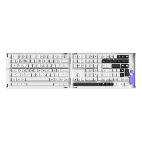 AKKO Keycap set – Black on White BoW (PBT Double-Shot/ASA profile/158 nút)