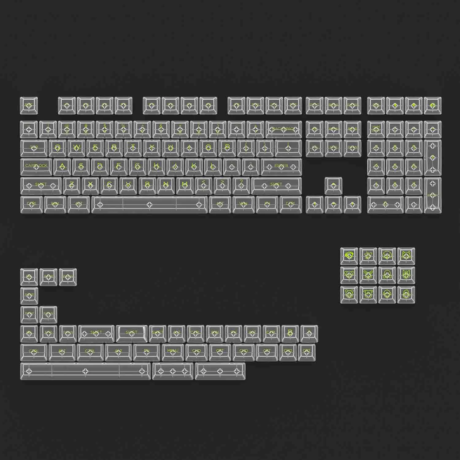 AKKO Keycap set – Clear (PC / ASA-Clear profile / 155 nút)