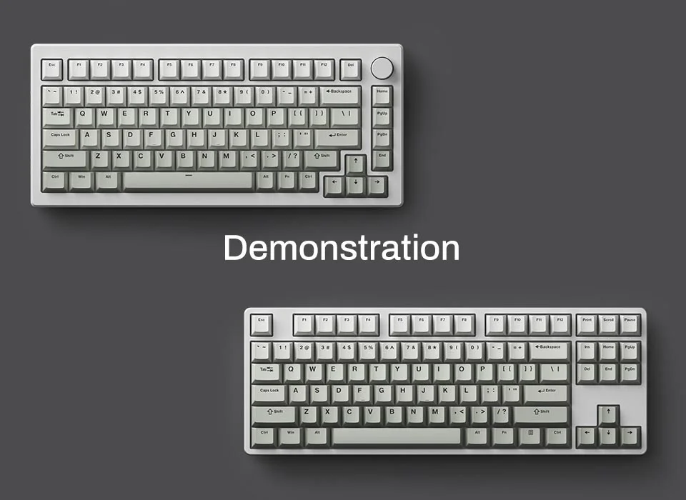 AKKO Keycap set – Cool Gray (PBT Double-Shot / Cherry profile / 132 nút)