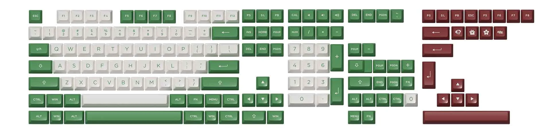 AKKO Keycap set – Matcha Red Bean (PBT Double-Shot/ASA profile/158 nút)