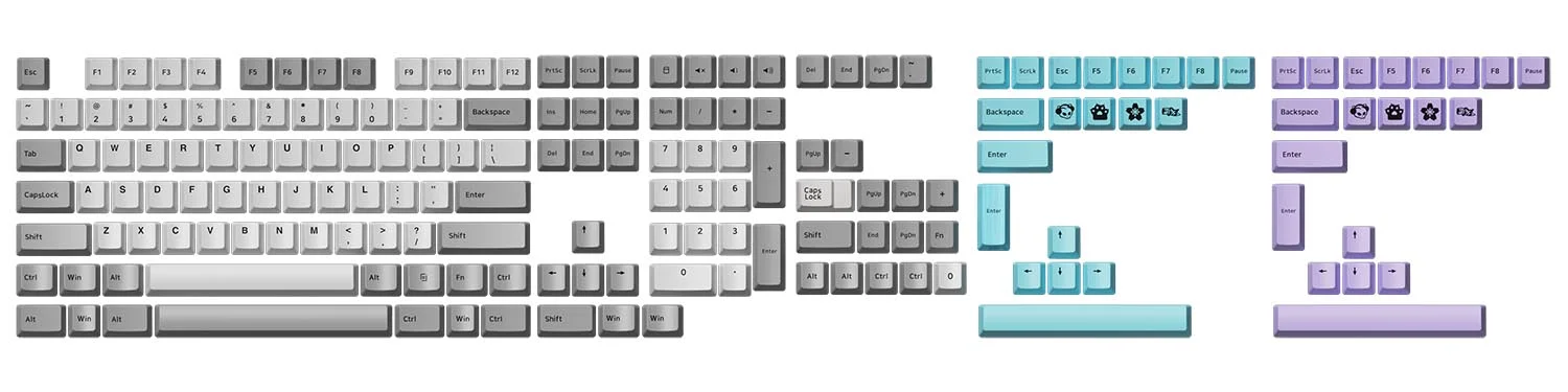AKKO Keycap set – Silent (PBT Double-Shot/Cherry profile/157 nút)