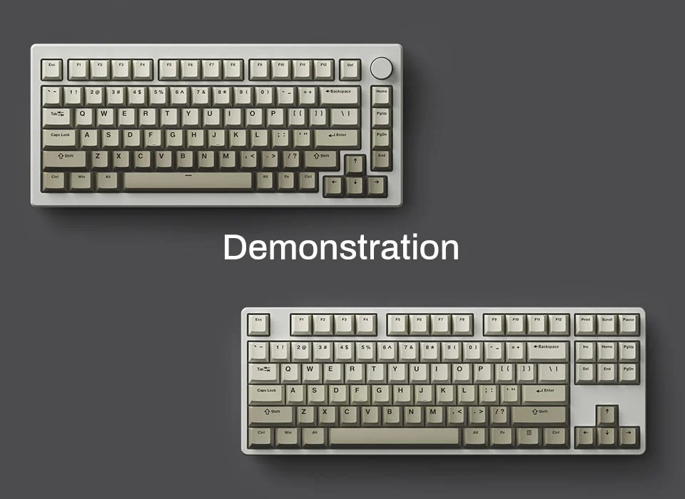 AKKO Keycap set – Warm Gray (PBT Double-Shot / Cherry profile / 132 nút)