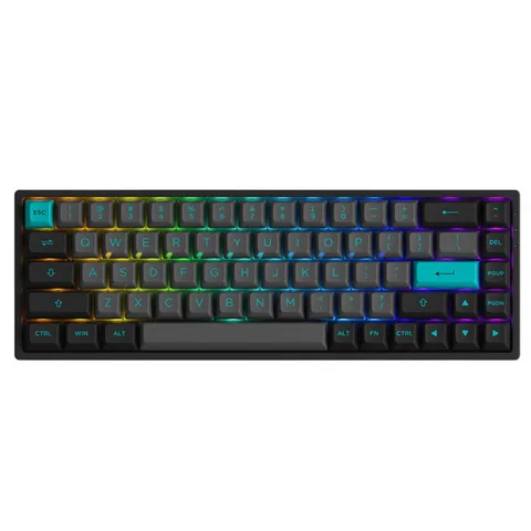 Bàn phím cơ AKKO 3068B Plus Black&Cyan (Bluetooth 5.0 / Wireless 2.4Ghz / Hotswap / Foam tiêu âm / AKKO CS Jelly Pink)