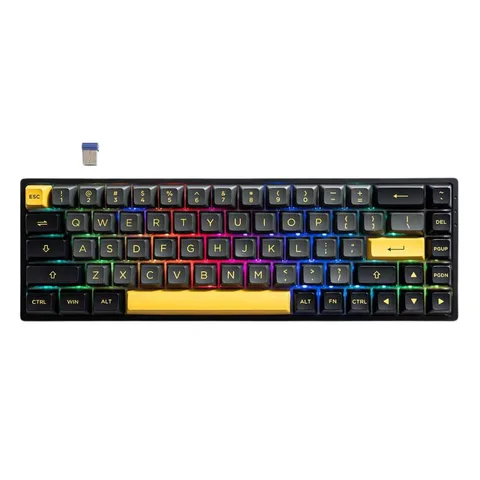 Bàn phím cơ AKKO 3068B Plus Black&Gold (Bluetooth 5.0 / Wireless 2.4Ghz / Hotswap / Foam tiêu âm / AKKO CS Jelly sw)