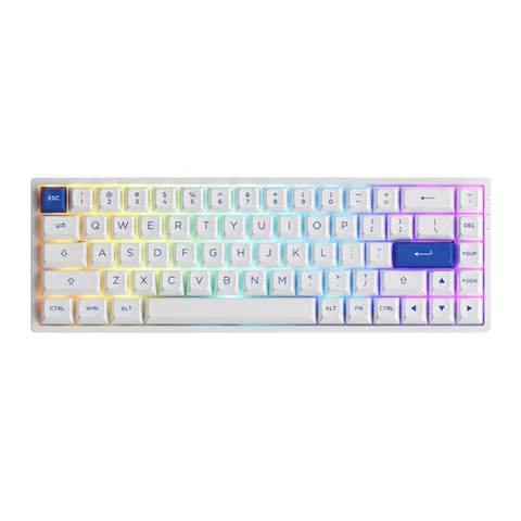 Bàn phím cơ AKKO 3068B Plus Blue on White (Bluetooth 5.0 / Wireless 2.4Ghz / Hotswap / Foam tiêu âm / AKKO CS Jelly Sw)