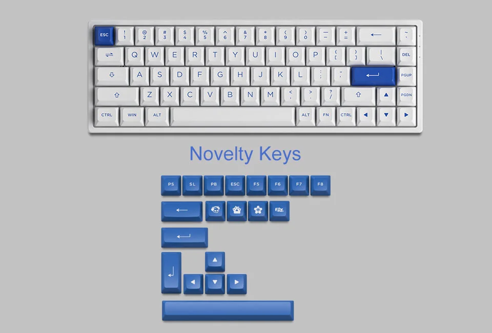 Bàn phím cơ AKKO 3068B Plus Blue on White (Bluetooth 5.0 / Wireless 2.4Ghz / Hotswap / Foam tiêu âm / AKKO CS Jelly Sw)