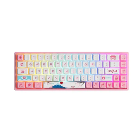 Bàn phím cơ AKKO 3068B Plus World Tour Tokyo R2 (Bluetooth 5.0 / Wireless 2.4Ghz / Hotswap / Foam tiêu âm / AKKO CS Jelly Pink)